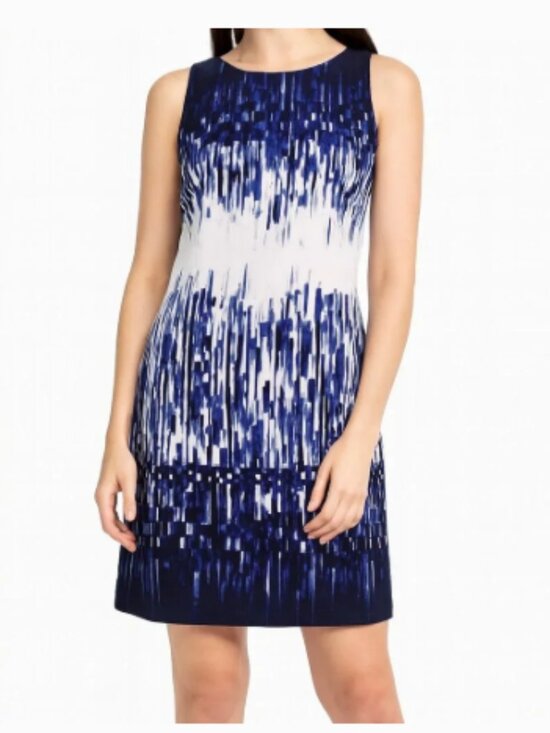 Vince Camuto Dresses & Skirts - Vince Camuto Blue White Knee Length Sheath Dress (36)